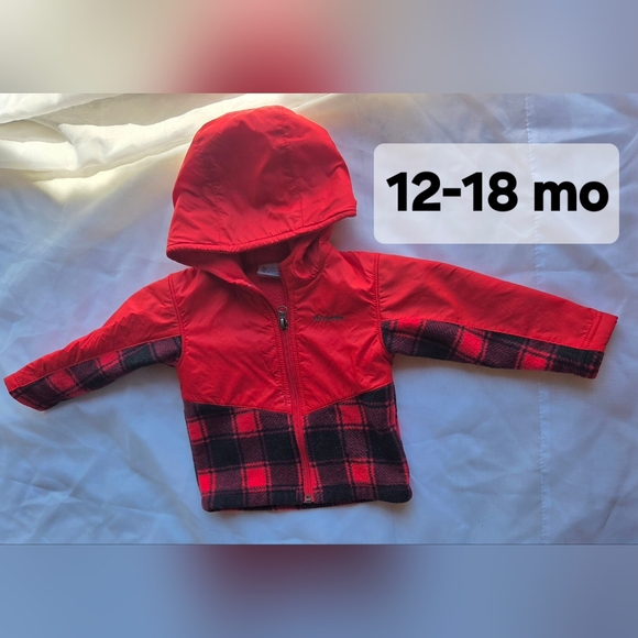 Columbia Red Plaid Hooded Jacket for Kids - Picture 1 of 1